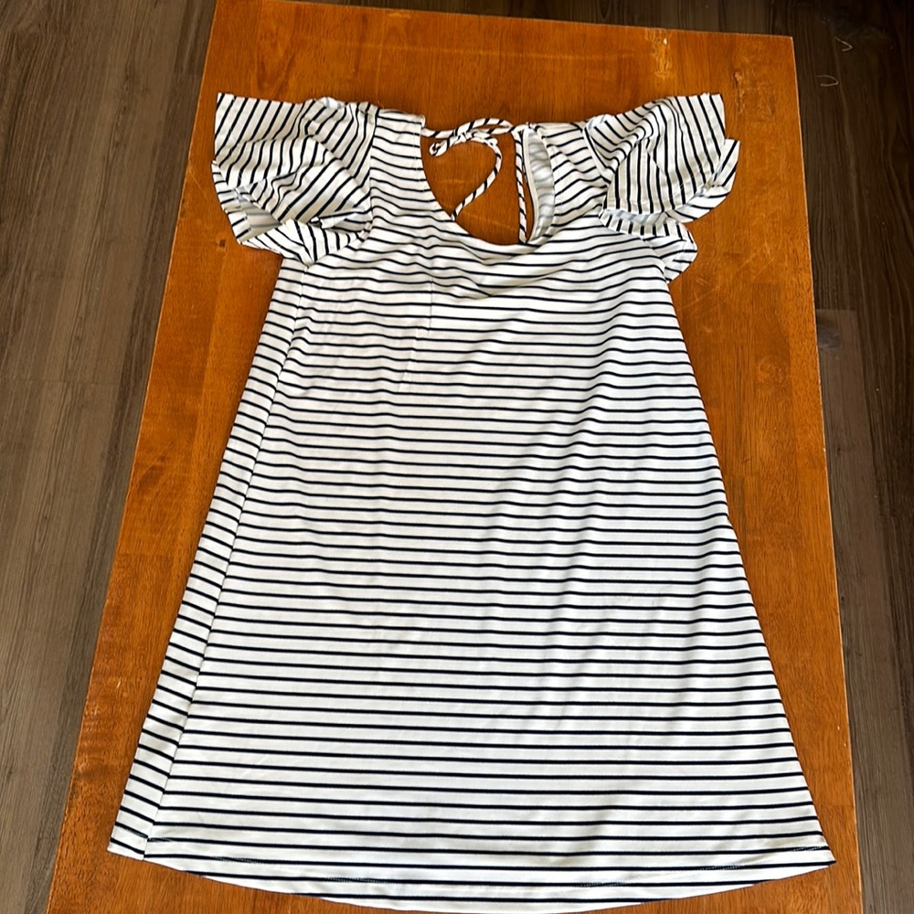 Mango basics striped shift dress